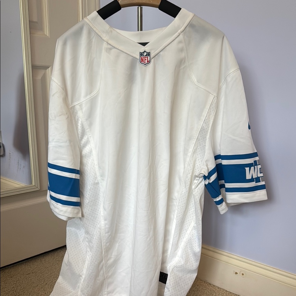White and Blue Lions NFL Jersey